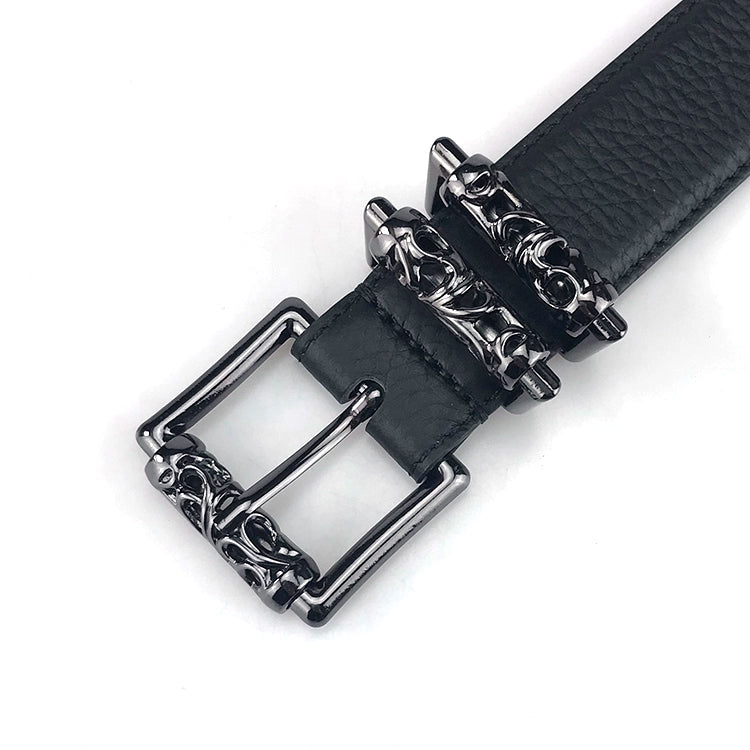 CH crowe pin buckle belt men's roller skeletonized evergreen vine ladies belt star same punch vintage