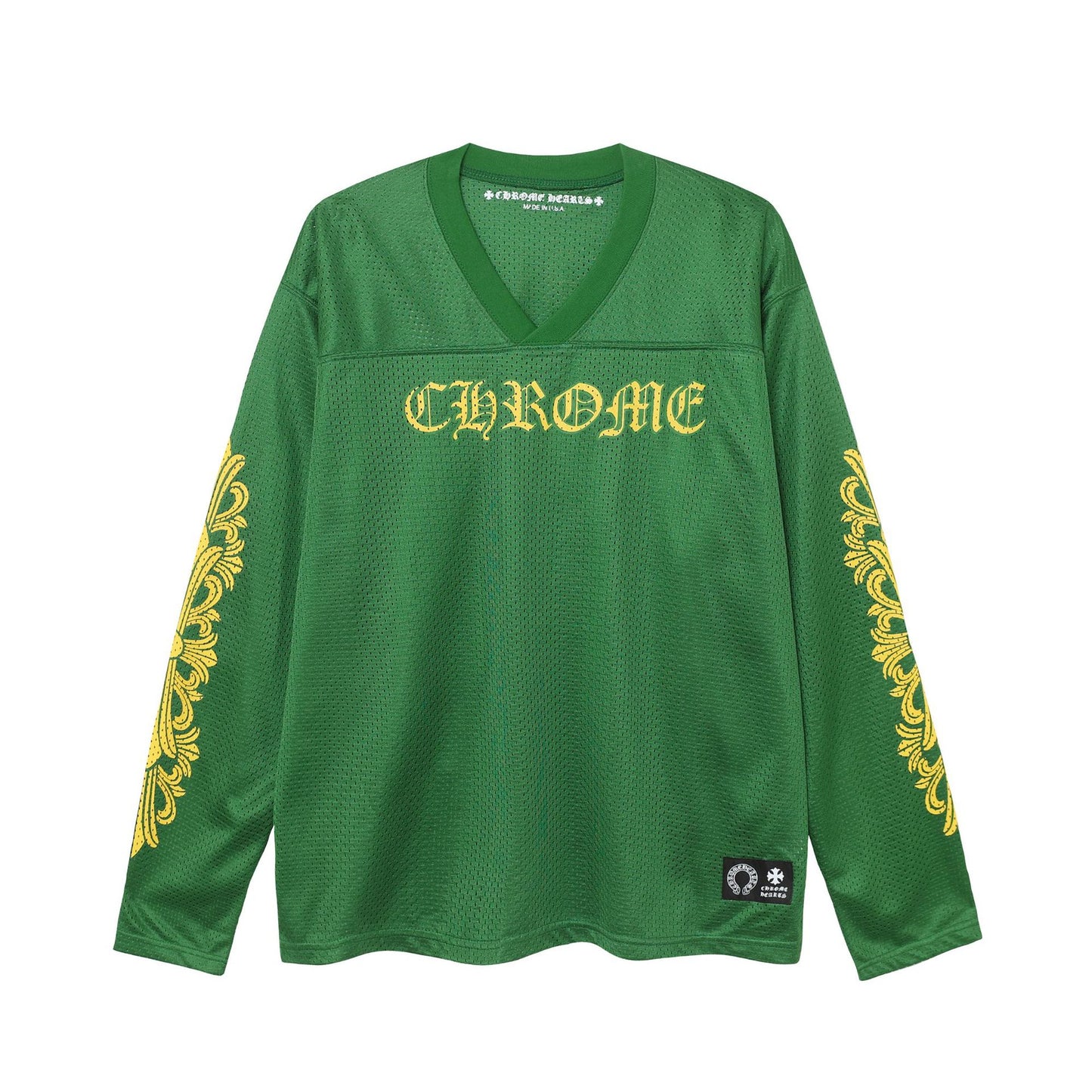 Cross Border New Correct Edition Chrome Hearts Croix T-Shirt Sanskrit Crew Neck T Flower Arm Ice Hockey Suit Set