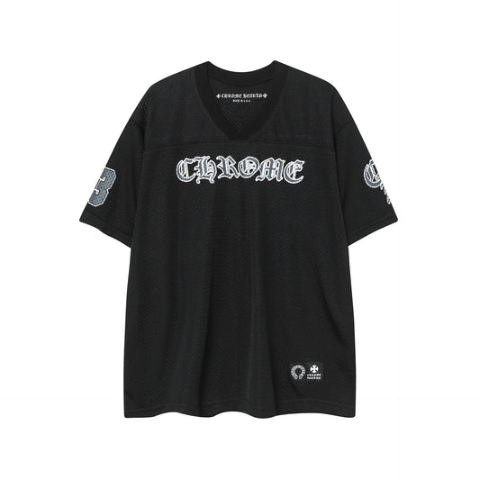 Cross Border New Correct Edition Chrome Hearts Croix T-Shirt Sanskrit Crew Neck T Flower Arm Ice Hockey Suit Set