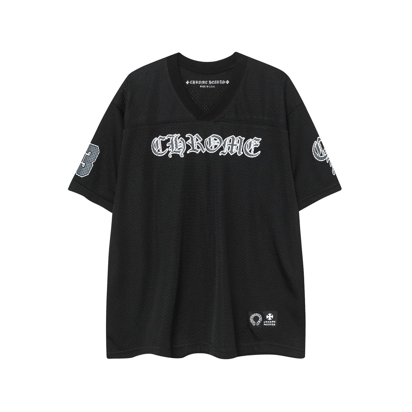 Cross Border New Correct Edition Chrome Hearts Croix T-Shirt Sanskrit Crew Neck T Flower Arm Ice Hockey Suit Set