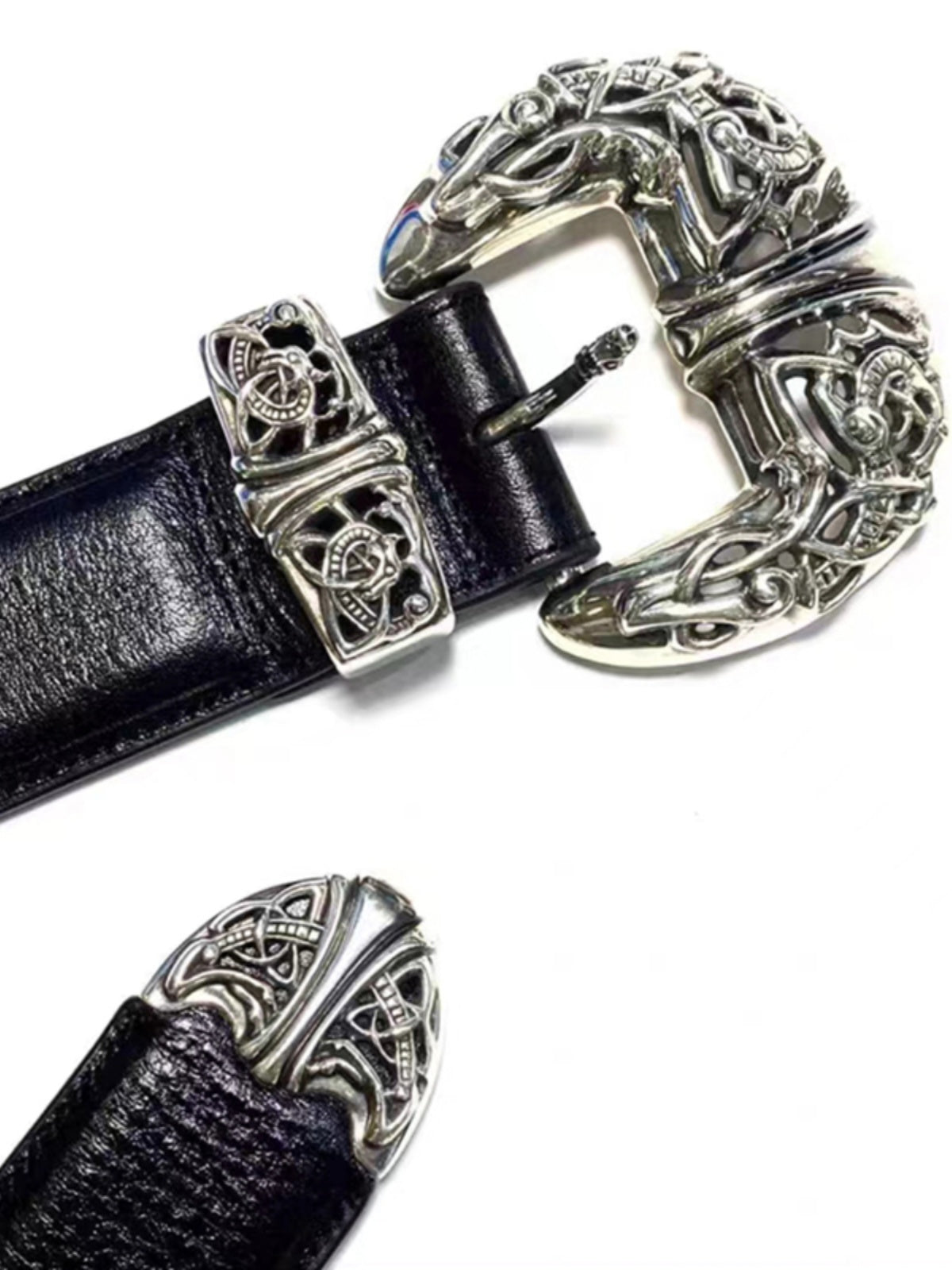 CH crowe pin buckle belt men's roller skeletonized evergreen vine ladies belt star same punch vintage