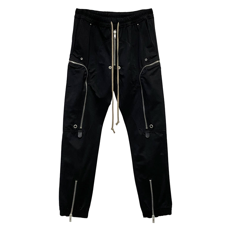 Main line show dark heavy industry multi-zipper side pocket locomotive function slim and slim trousers all-match trousers for men and women