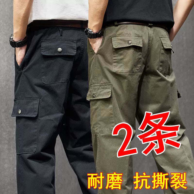 Pants worn for work, men's wear-resistant construction workers, construction site overalls, security pants, men's summer work clothes thin