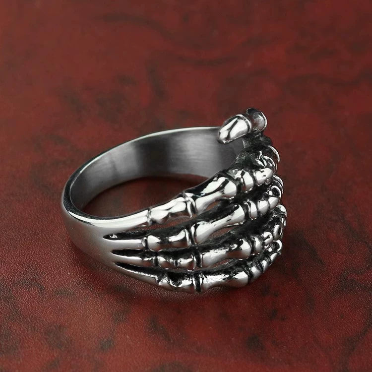 Fashion Titanium Steel Ring Skull Hand Titanium Steel Ring Ghost Hand Punk Casting Men's Ring Ring