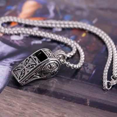 CH trendy brand necklace male and female personality retro high street ins cross pendant niche high-end sweater accessories