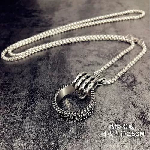 CH trendy brand necklace male and female personality retro high street ins cross pendant niche high-end sweater accessories