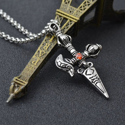 CH trendy brand necklace male and female personality retro high street ins cross pendant niche high-end sweater accessories