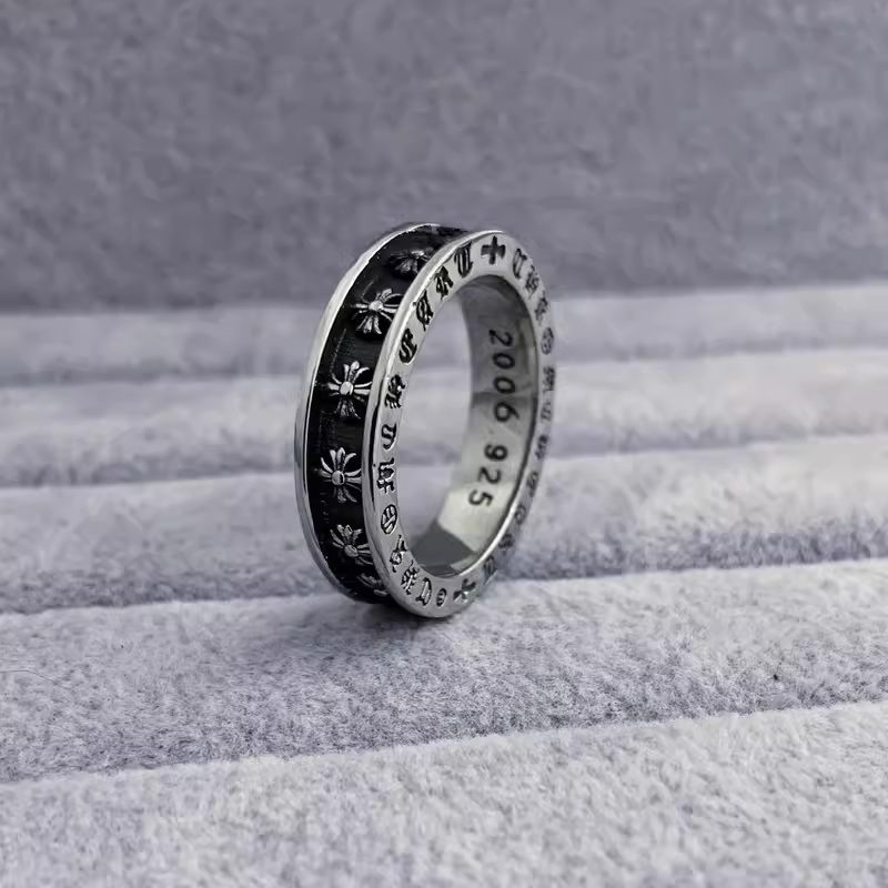 Tide brand cross ring men and women net red light luxury original niche design personality high-end retro couple ring