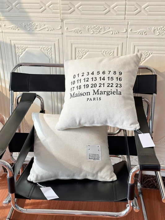 Margiela limited edition pillow clear white, with the texture of linen cotton